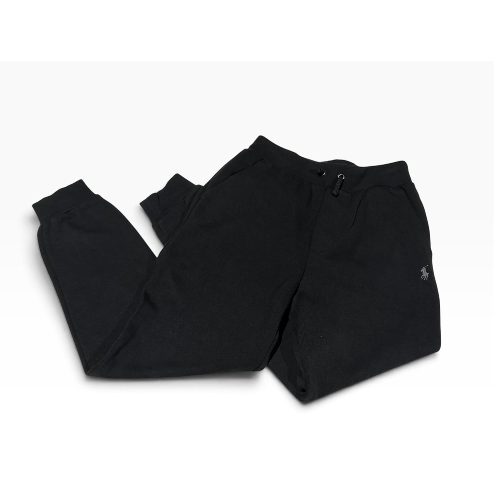 Polo Ralph Lauren Kids Black Fleece Jogger Sweatpants Pony Logo Size S 8